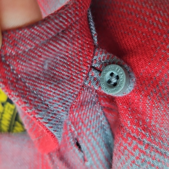DIXXON The Pulaski OG  Flannel Men's Long Sleeve Button Down Red & Gray Shirt L - Picture 10 of 12